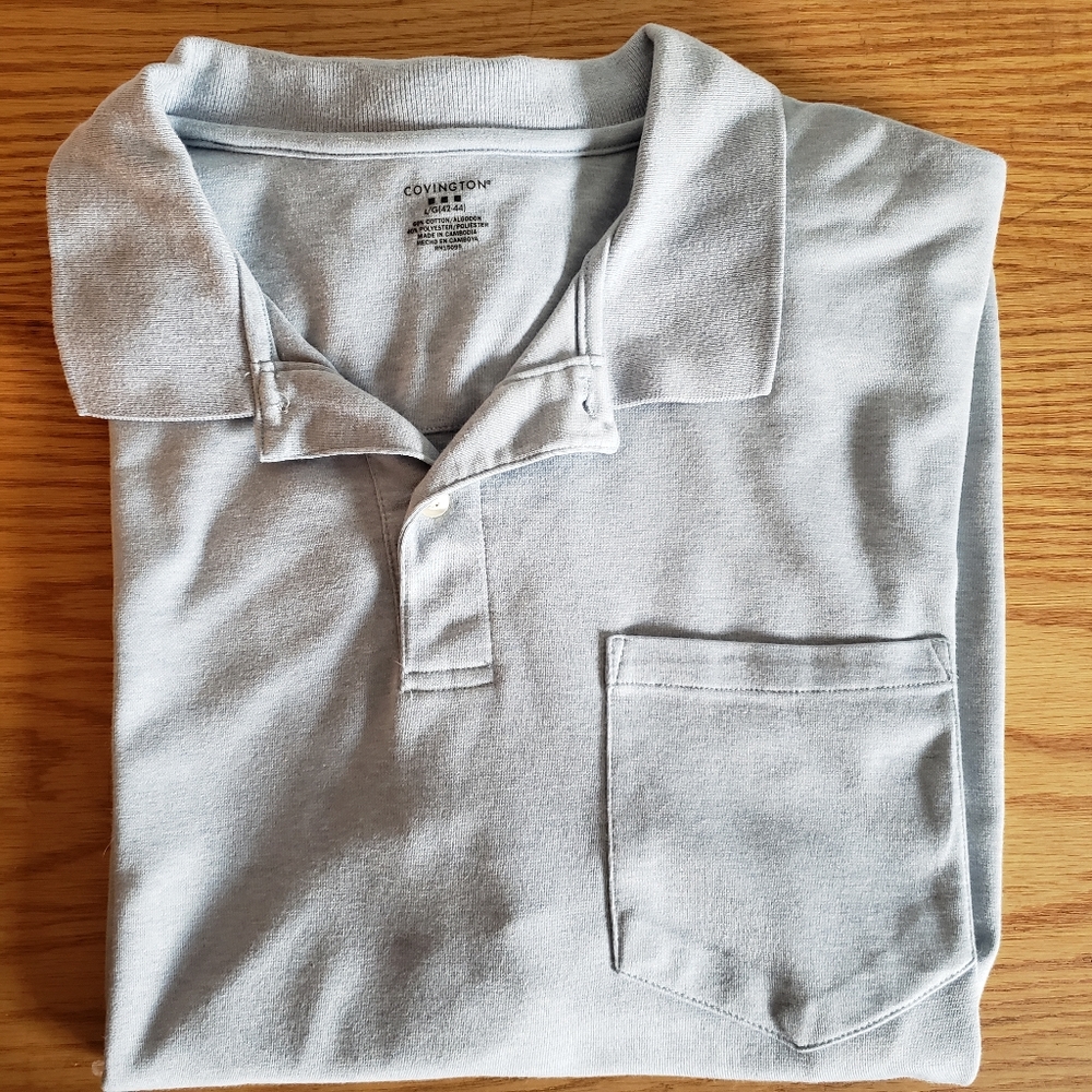 Mens heather blue polo like new